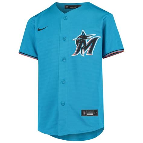 miami marlins nike youth alternate replica team jersey - blue|miami marlins youth gear.